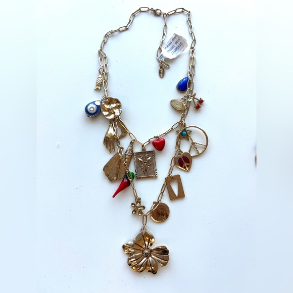 Free People Maximillion Charm Necklace cross my heart - Picture 5 of 5